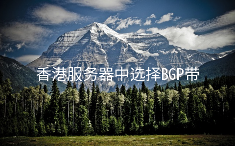 香港服务器中选择BGP带宽有什么好处